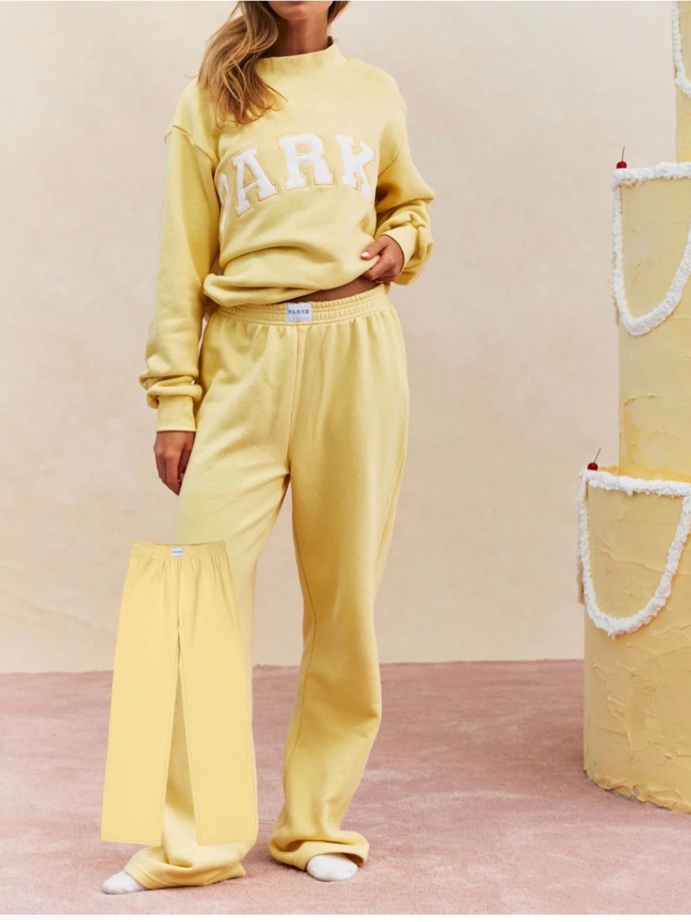 Parker Sunlit Yellow Wide-Leg Track Pants